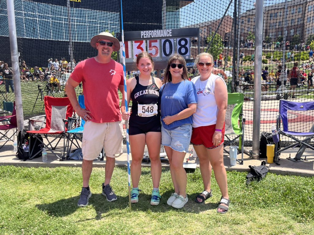 Congrats to Macy Nachtigal and Shelly Duvall on the 5A State Championship in the Javelin.  4 year podium winner!!!