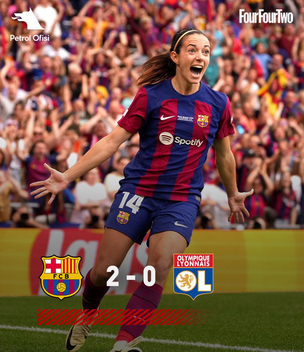 🏆Barcelona Femeni, Kadınlar Şampiyonlar Ligi'nde finalde Olympique Lyonnais'i 2-0 mağlup ederek şampiyon oldu!

⚽️63' Aitana Bonmati 
⚽️90'+5 Alexia Putellas

2️⃣Barcelona Femeni bu sonuçla birlikte üst üste ikinci kez şampiyonluğunu ilan etti!

@petrolofisi