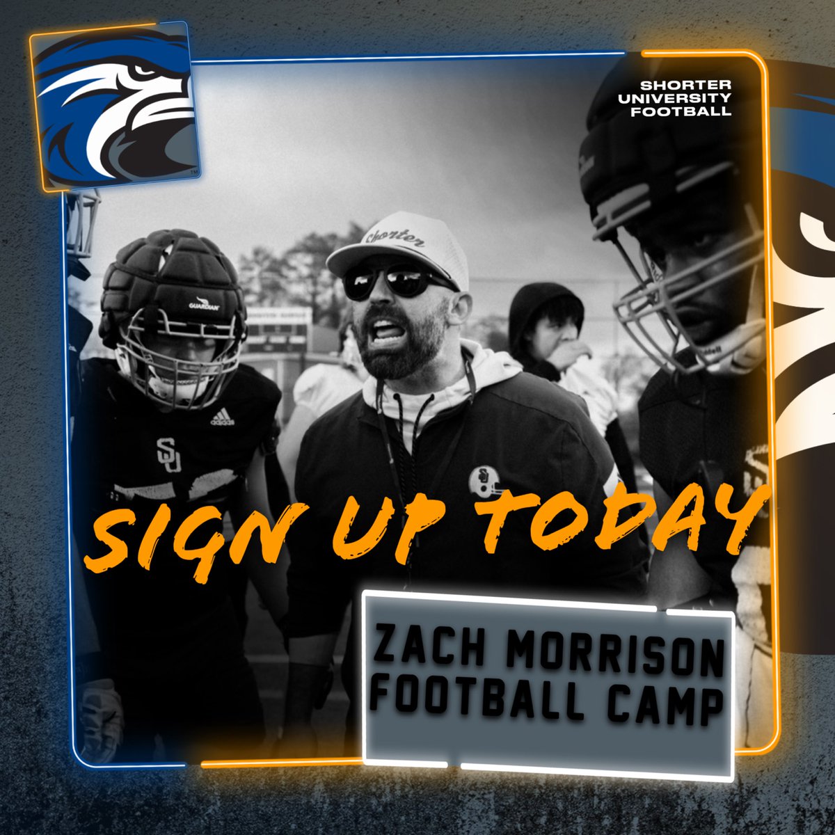 Zach Morrison (@coachmorrison58) on Twitter photo Long Weekend! Sounds like a great time to sign up for camp!
LOCATIONS:
Rome, Ga
Birmingham, AL
Valdosta, Ga
Savannah, Ga
Athens, Ga
…hmorrisonfootballcamps.totalcamps.com
@SU_Coach_Robles <a href="/Coach_HJacobs/">CoachHarlen Jacobs</a> <a href="/Shorter_FB/">Shorter Hawks Football</a> <a href="/shorteruniv/">Shorter University</a> Long Weekend! Sounds like a great time to sign up for camp!
LOCATIONS:
Rome, Ga
Birmingham, AL
Valdosta, Ga
Savannah, Ga
Athens, Ga
…hmorrisonfootballcamps.totalcamps.com
@SU_Coach_Robles <a href="/Coach_HJacobs/">CoachHarlen Jacobs</a> <a href="/Shorter_FB/">Shorter Hawks Football</a> <a href="/shorteruniv/">Shorter University</a>
