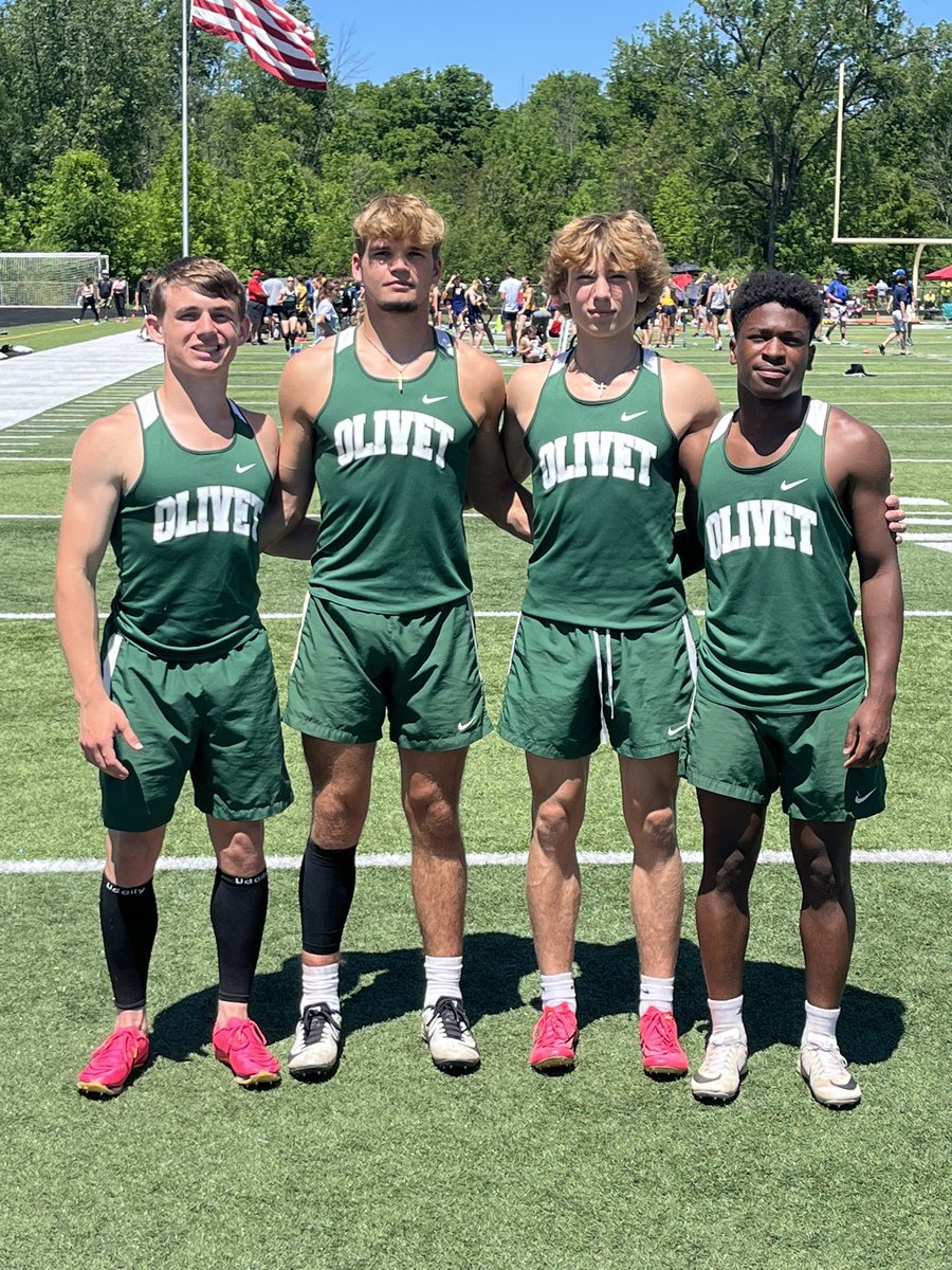 🚨NEW SCHOOL RECORD🚨. 4x100 (44.03) <a href="/EthanSchaefer33/">Ethan Schaefer</a> <a href="/BoLincoln2/">Bo Lincoln</a> Aden Nystrom Kadeem McDowell
3rd place at MITCA team state 

<a href="/OlivetSports/">Go Eagles!</a>