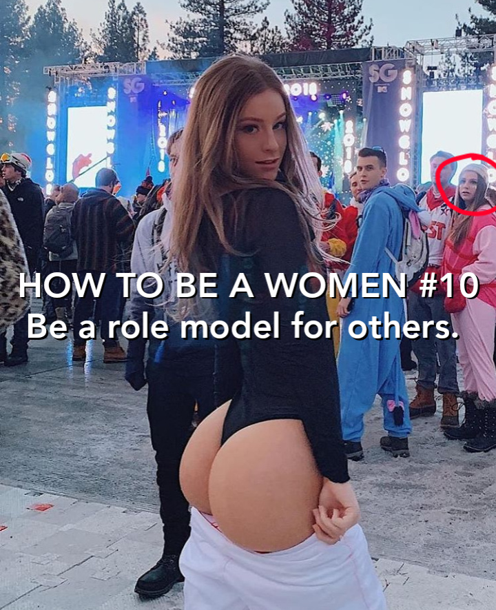 juliekneels's tweet photo. Be a role model for others.

Or "be the change you wanna see in the world". How are other girls meant to get past the ridiculous societal pressures and focus on Male approval if they don't see others doing it? 

#HowToBeAWoman https://t.co/WvAdYXTvsb