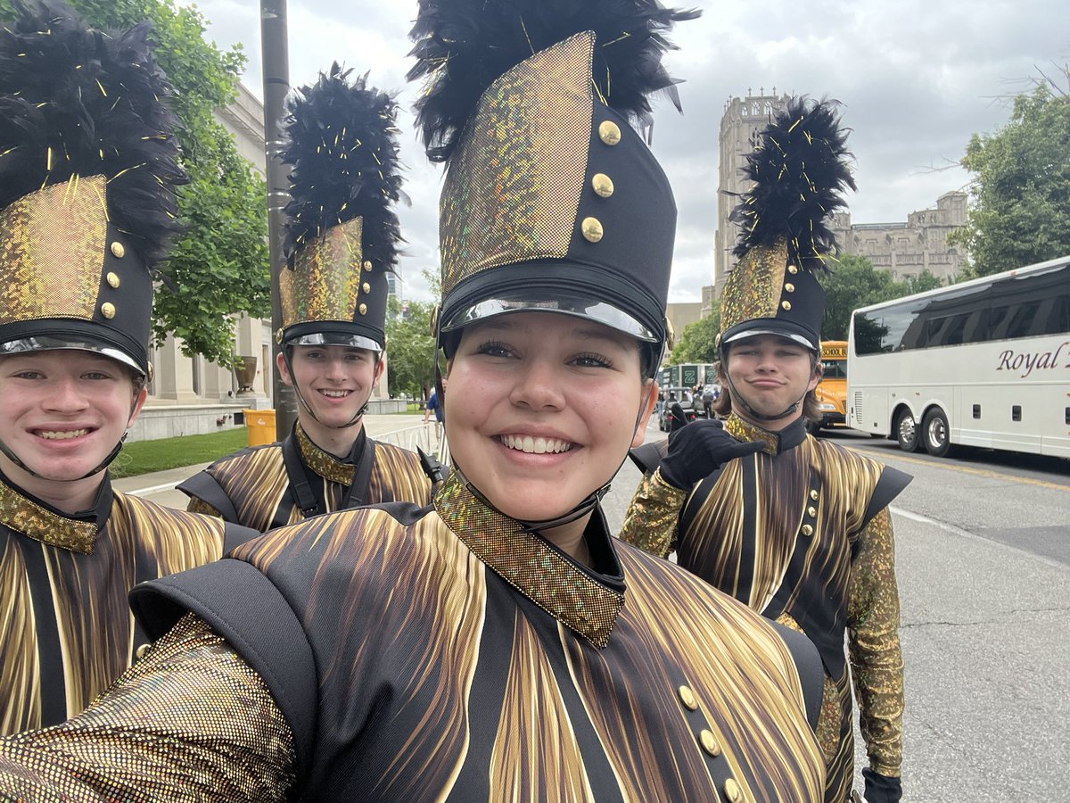 4 Marching Millers representing in the Nationally Televised Indianapolis 500 Festival Parade with the Indiana All Star Marching Band!! Megan Broviak-Mellophone, Jackson Durst-Trombone, Jacob Hunt-Alto Saxophone, Bryce Purvis-Trumpet @NoblesvilleIN @NobHighSchool @NobSchools