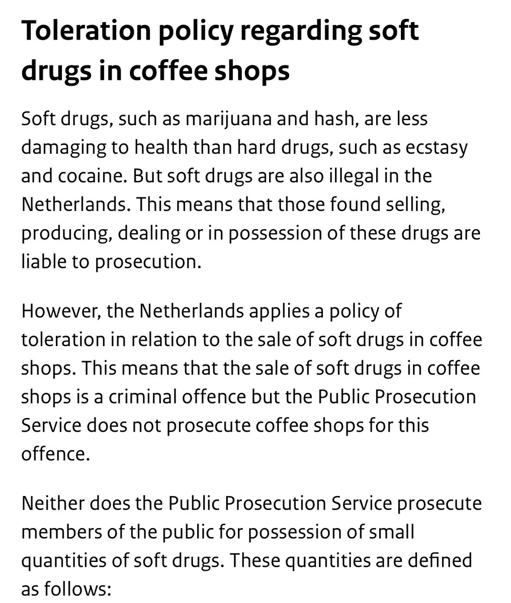 TokenB98's tweet photo. @XAVIAERD Weed is not legal in the Netherlands. It's decriminalized/tolerated in small amounts.

Trying to take it abroad is illegal... https://t.co/UaWo9FrAbm