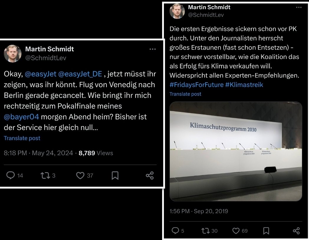 Unter den Journalisten herrscht fast schon Ensetzen, wie die Koalition das als Erfolg fürs Klima verkaufen will. - Martin Schmidt (ARD Hauptstadtstudio) beschwert sich, dass sein Flug von Venedig nach Berlin gecancelt wurde und sucht händeringend Ersatzflüge. #ReformOerr