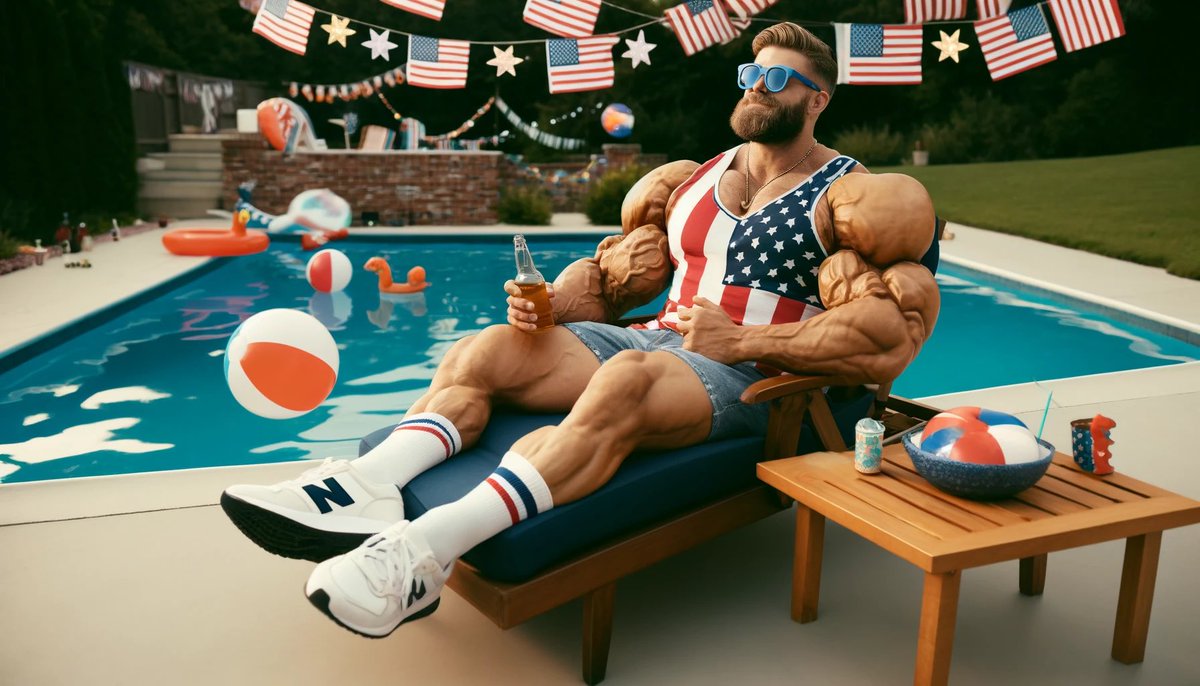 StockDads's tweet photo. What are all my fellow Stock Dads up to this Memorial Day weekend? The wife snapped this picture of me by the pool 🙄 she’s like the paparazzi… https://t.co/gBlDdQdhif