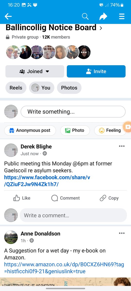 Ballincollig notice board deleted comments from locals re former Gaelscoil being used for fakeugees,
Then it deleted my post about Mondays meeting,
Now I've been blocked.

See you Monday Ballincollig.
#IrelandFirst 
#DerekBligheEU 
#DerekBligheFermoy