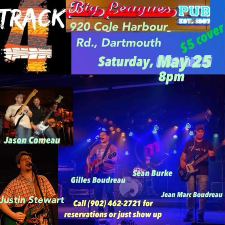 Live entertainment tonight @Bigleagues Cole Harbour with 4Track. Come out for coldbeverages and great music!  It's going to be a party !! Showtime 8 p.m.. @ECMhockey @HelloDartmouth @TwitCoast @livemusic #Dartmouth #eastcoastmusic