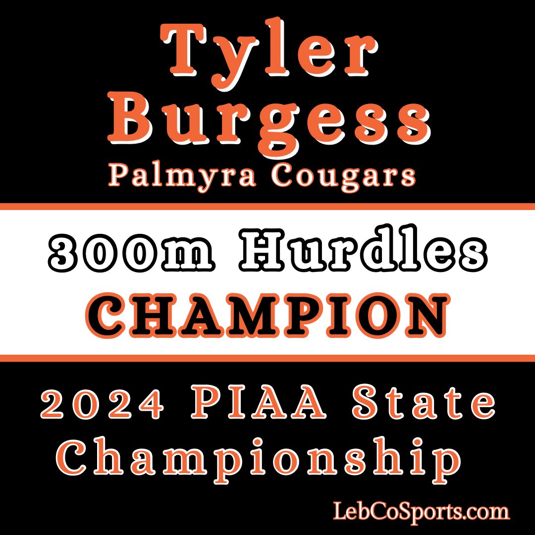 LebCoSports.com (@lebcosports1) on Twitter photo 🔥 37.47!!! 🔥Tyler Burgess runs away from field as he dominates the 300m IM Hurdles!!! This is the Palmyra junior’s 2nd State Championship today!!! Congrats!!!
<a href="/PAHSTrack_Field/">Palmyra Track & Field</a> 🔥 37.47!!! 🔥Tyler Burgess runs away from field as he dominates the 300m IM Hurdles!!! This is the Palmyra junior’s 2nd State Championship today!!! Congrats!!!
<a href="/PAHSTrack_Field/">Palmyra Track & Field</a>