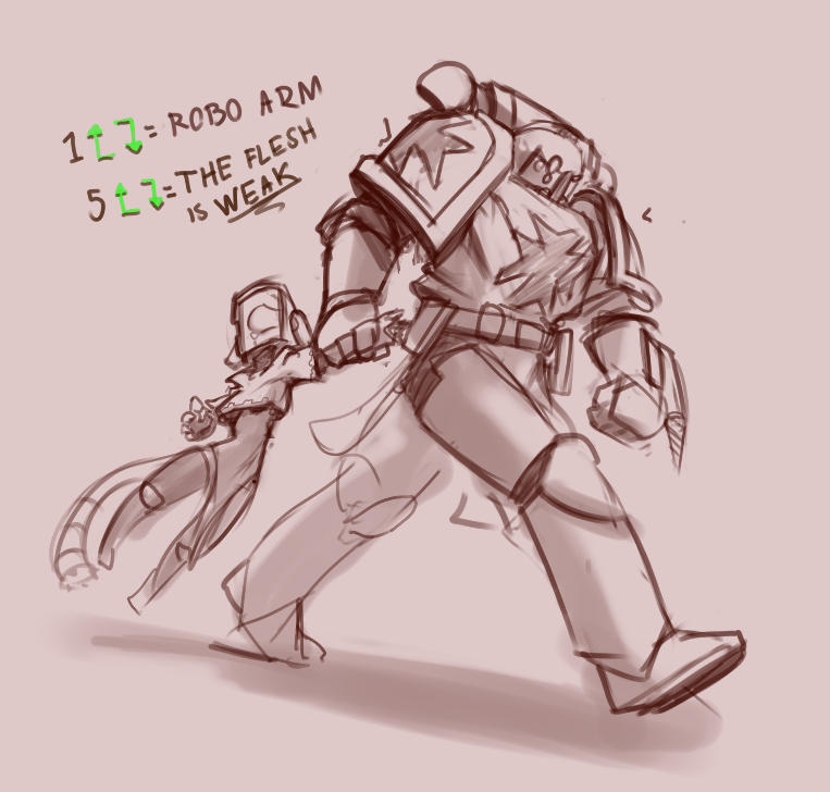 Maffi1996's tweet photo. Brother Raphael dragging her into the apothecarium.
#crisisgal #WarhammerCommunity #warhammer40k https://t.co/BWarEGif44