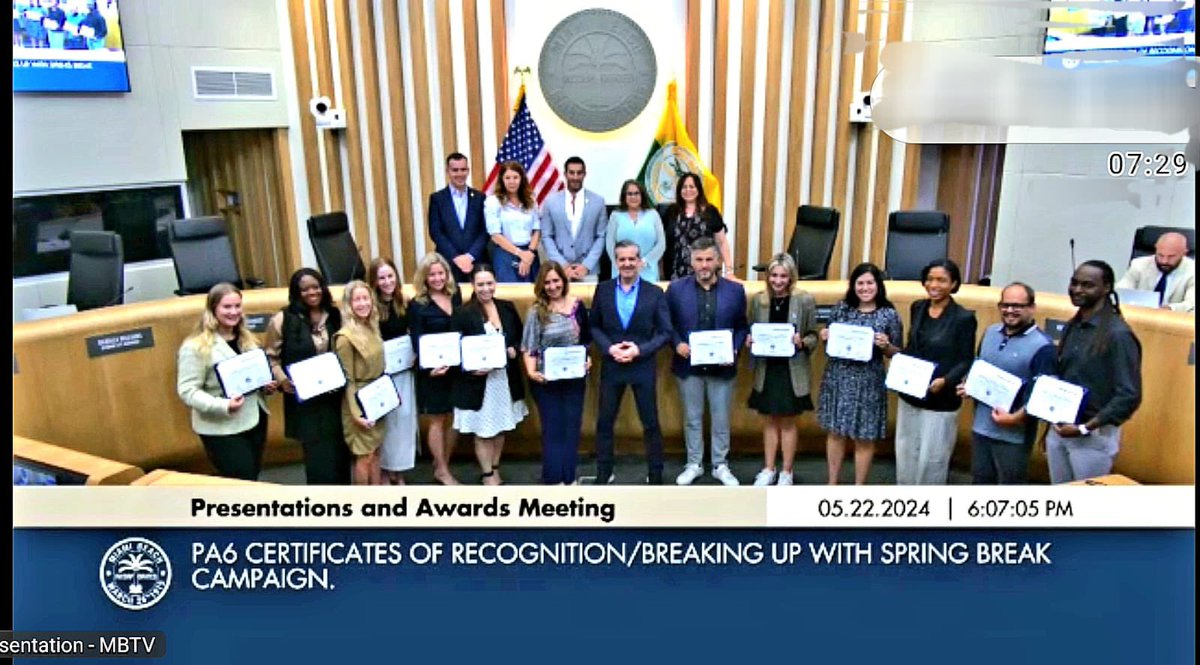@vml miami “breaking up campaign” recognized by Miami Beach Mayor and commissioners.