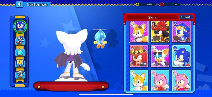 Got the TMOSTH Rouge outfit! It's funny how the shadowed parts of the original illustrations were interpreted as either clothing or the tail color. I found out that Rouge actually has a skin colored tail a while back! 