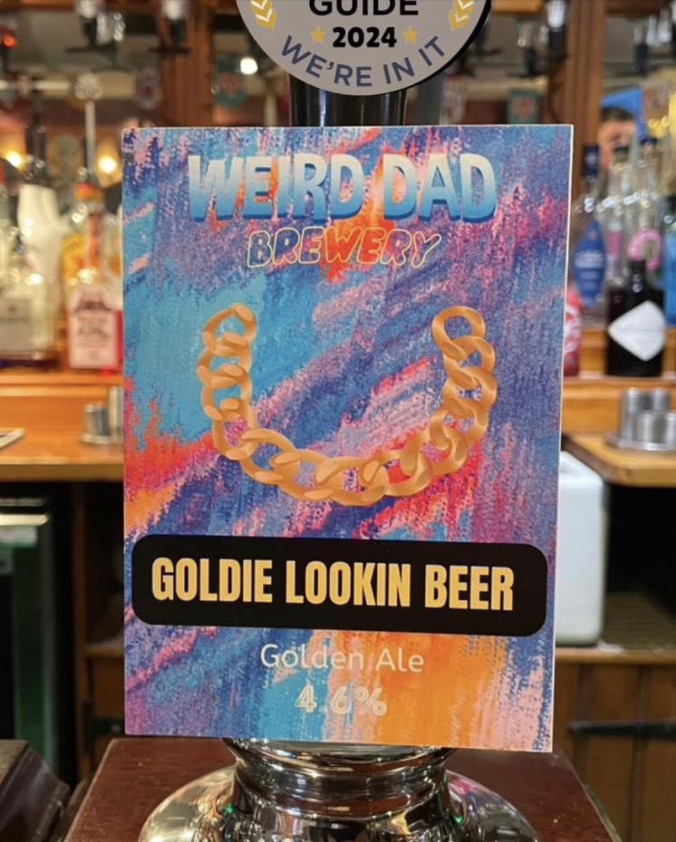 This could hardly be much more local, introducing Goldie Lookin Beer from Weird Dad Brewery, a delicious 4.6% golden ale!

@WeirdDadBrewery 
@theGLC 
#camra #caskale
jwbpubs.com