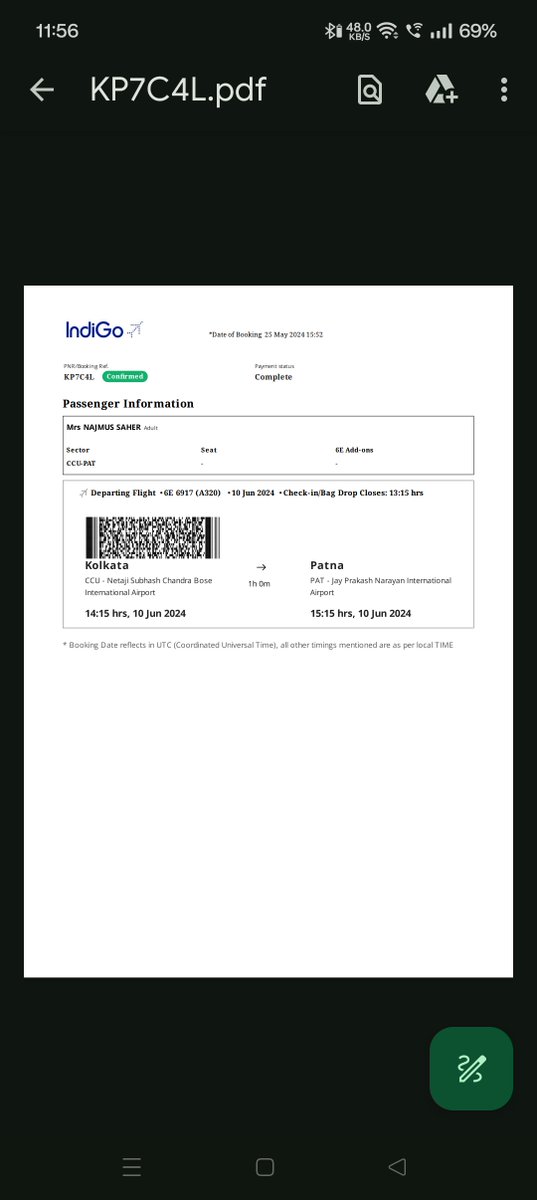 HassanM04's tweet photo. @IndiGo6E I want to change the title of below PNR from MRS to MS. Can it be done please. PFA screenshot of the booking. Booking PNR: KP7C4L. Regards https://t.co/2dM3UEVgmg