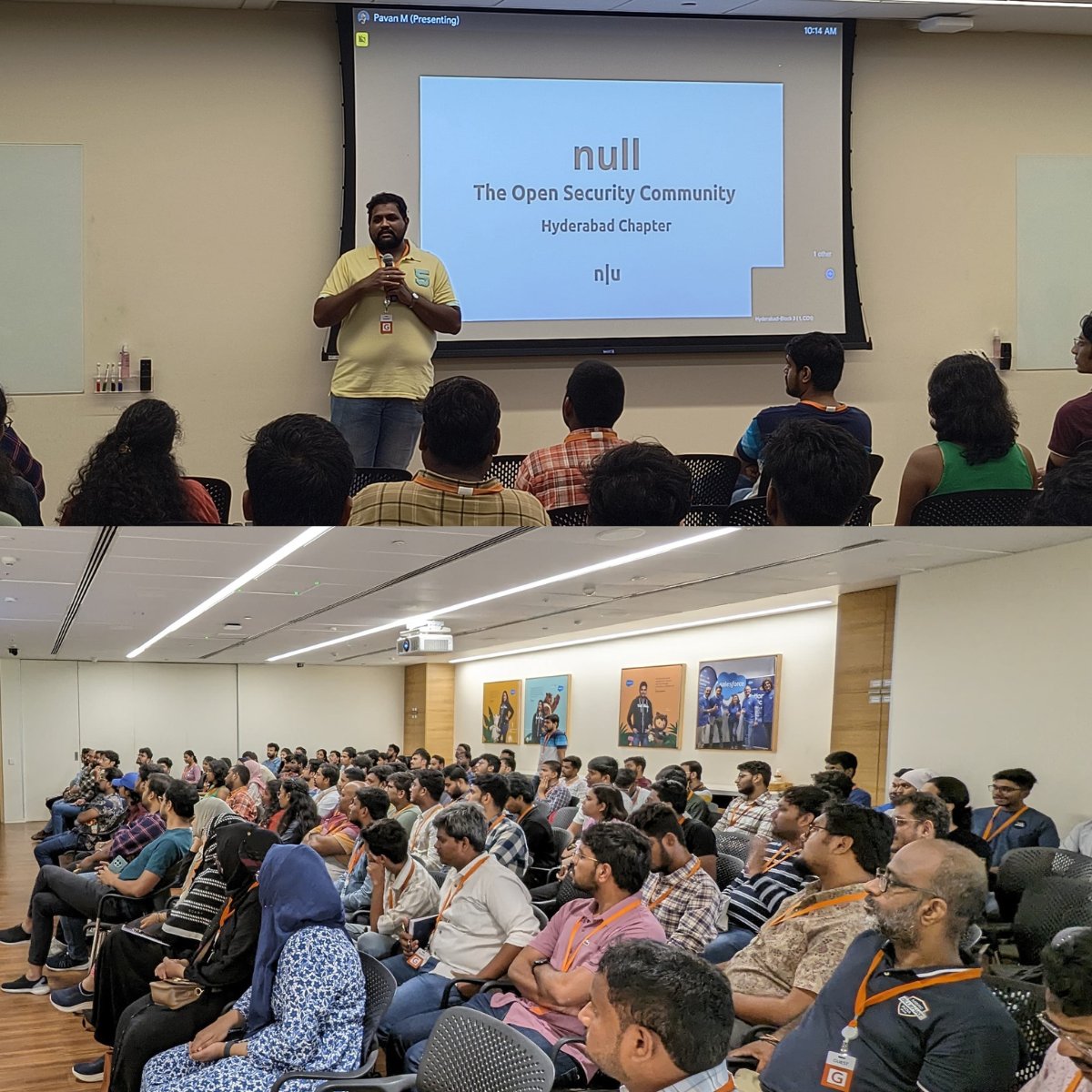 NULL Hyderabad (@nullhyd) on Twitter photo #NullHyd May Meet
Intro by <a href="/pavanw3b/">Pavan</a>
News Bytes by Ikram
Uncovering Vulnerabilities - Exploring App <a href="/_mohd_saqlain/">mrroot</a>
Anatomy of a Breach: Lessons learned from common mistakes <a href="/sarwarjahanm/">BügNinjå</a>
Next meet prep <a href="/pavanw3b/">Pavan</a>
MC: <a href="/ravindrapsharma/">Ravindra Penumarthi</a>
Venue Credit: <a href="/salesforce/">Salesforce</a>
<a href="/null0x00/">null - The Open Security Community</a> #NullHyd May Meet
Intro by <a href="/pavanw3b/">Pavan</a>
News Bytes by Ikram
Uncovering Vulnerabilities - Exploring App <a href="/_mohd_saqlain/">mrroot</a>
Anatomy of a Breach: Lessons learned from common mistakes <a href="/sarwarjahanm/">BügNinjå</a>
Next meet prep <a href="/pavanw3b/">Pavan</a>
MC: <a href="/ravindrapsharma/">Ravindra Penumarthi</a>
Venue Credit: <a href="/salesforce/">Salesforce</a>
<a href="/null0x00/">null - The Open Security Community</a>