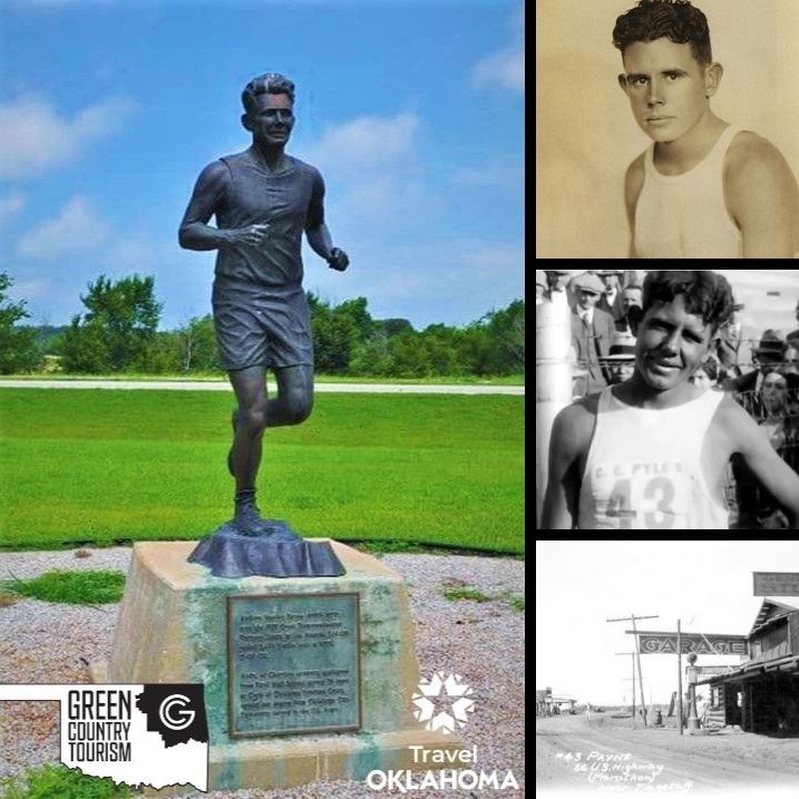 On May 26 1928, @CherokeeNation member Andy Payne of Foyil, OK won the Transcontinental Footrace. You can find a statue commemorating Payne's amazing, record-setting feat on Foyil's stretch of Route 66. You can find more info at bit.ly/AndyPayneHisto…