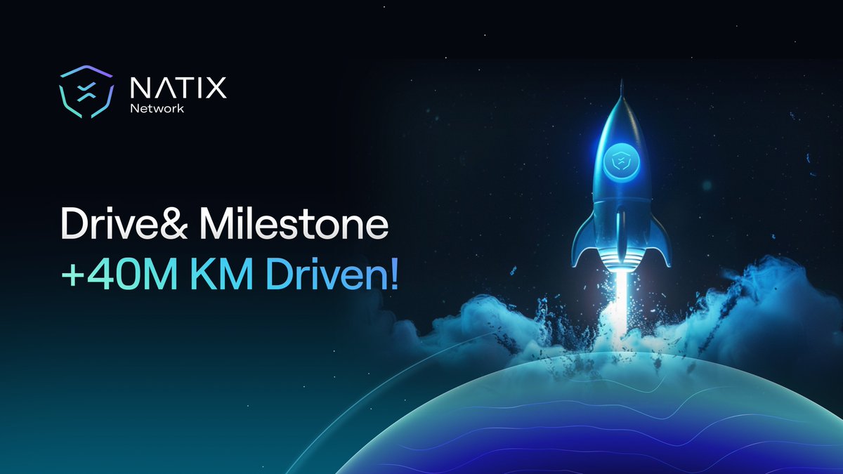 The NATIX Drive& community covered another milestone today: 40 MILLION KM driven using the app! 🚘📲 This constitutes to 40% of the first Network Lap, and it is a testament to the power of our community & the future of #DePIN. LFG! 🔥