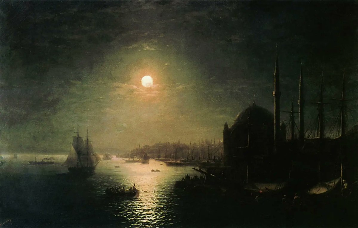 'A lunar night in the Constantinople' (1884) by Ivan Aivazovsky