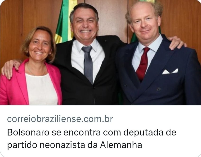 @fabiowoficial O povo brasileiro que ama Israel não tem nada a dizer sobre o encontro do Bolsonaro com a neta de um dos ministros de Adolf Hitler?