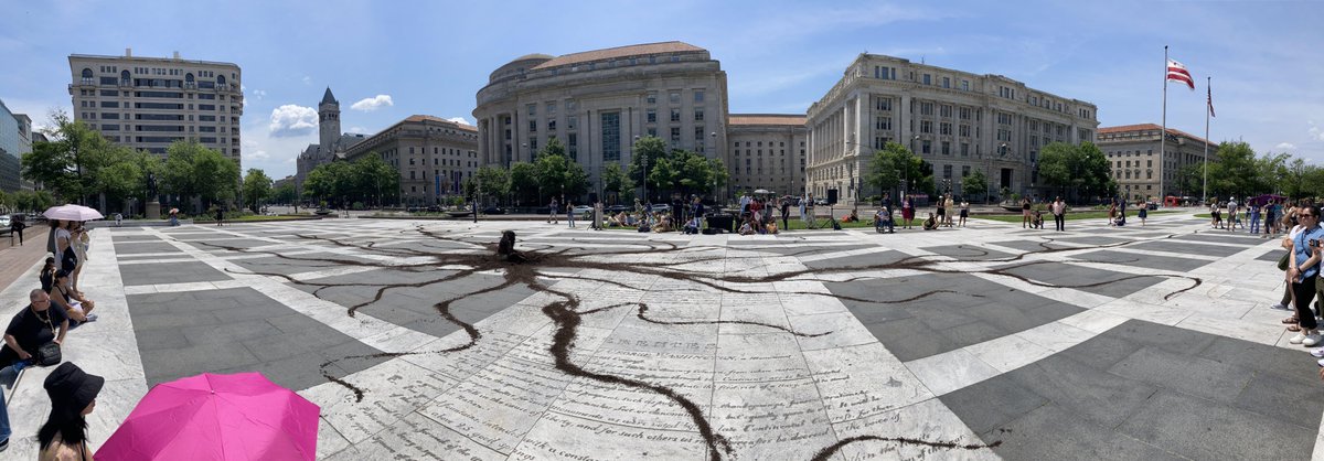 Thanks to @the_IDB for organizing today's event (events.iadb.org/calendar/event…) with indigenous performance artist Uýra from Brazil's state of Pará. They created something beautiful in DC's Freedom Plaza!