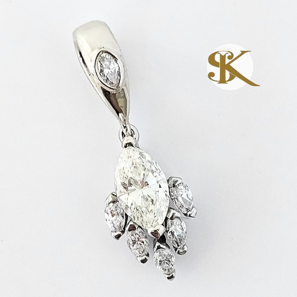 #DiamondRing transformed into a pendant! Stunning #whitegold with marquise #diamonds that gracefully dangle. Custom piece, not available for sale. 

DM or call to design - or send a request HERE: bit.ly/SnK-Design #spencerandkuehn #morgantown #westvirginia #diamonds