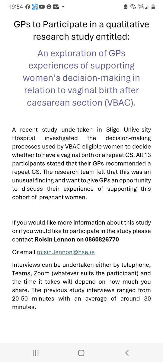 @ICGPnews GPs needed to talk about your experience advising and guiding pregnant women in their next pregnancy after a CS birth. Looking to see if there is a gap to be bridged between maternity services and primary care. Get in touch if you happy to participate.