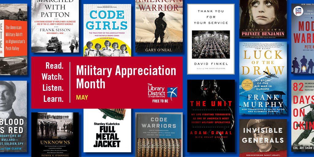 Celebrate #MilitaryAppreciationMonth at the Library District 🇺🇸! Browse our FREE services, programs, online resources & learning tools, curated staff picks from our collection, local & national services, plus so much more:👉 thelibrarydistrict.org/veterans #FreeToBeATrailblazer