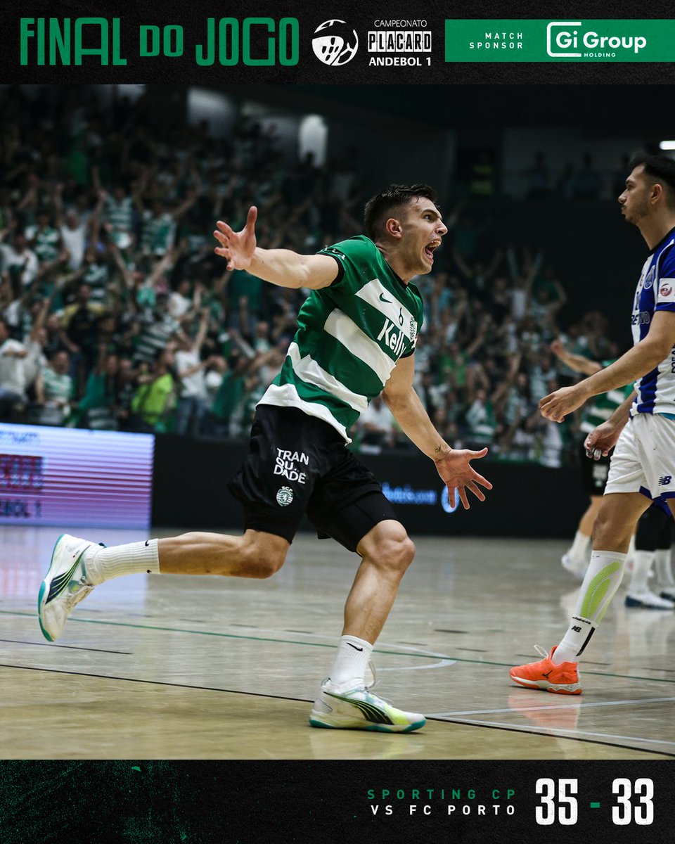 #AndebolSCP | ⏹️ CAMPEÕES!!! CAMPEÕES!!! CAMPEÕES!!! 💚

#SCPFCP // 35-33