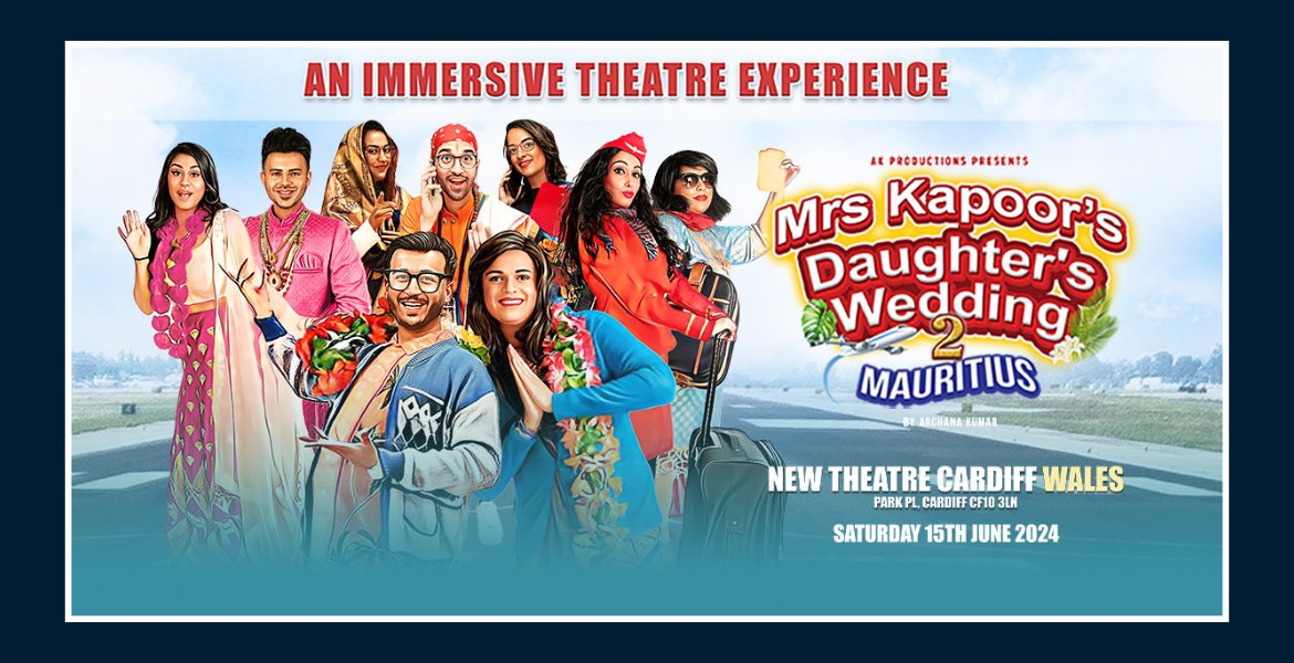 You’ve been invited… 💌 Fasten your seat belts and join us for an immersive theatrical experience of entertainment and drama as Mrs Kapoor lands in Cardiff in June! Will we see you there? 📅: Sat 15 Jun 2024 #MrsKapoorsDaughtersWedding #MrsKapoorsDaughtersWedding2