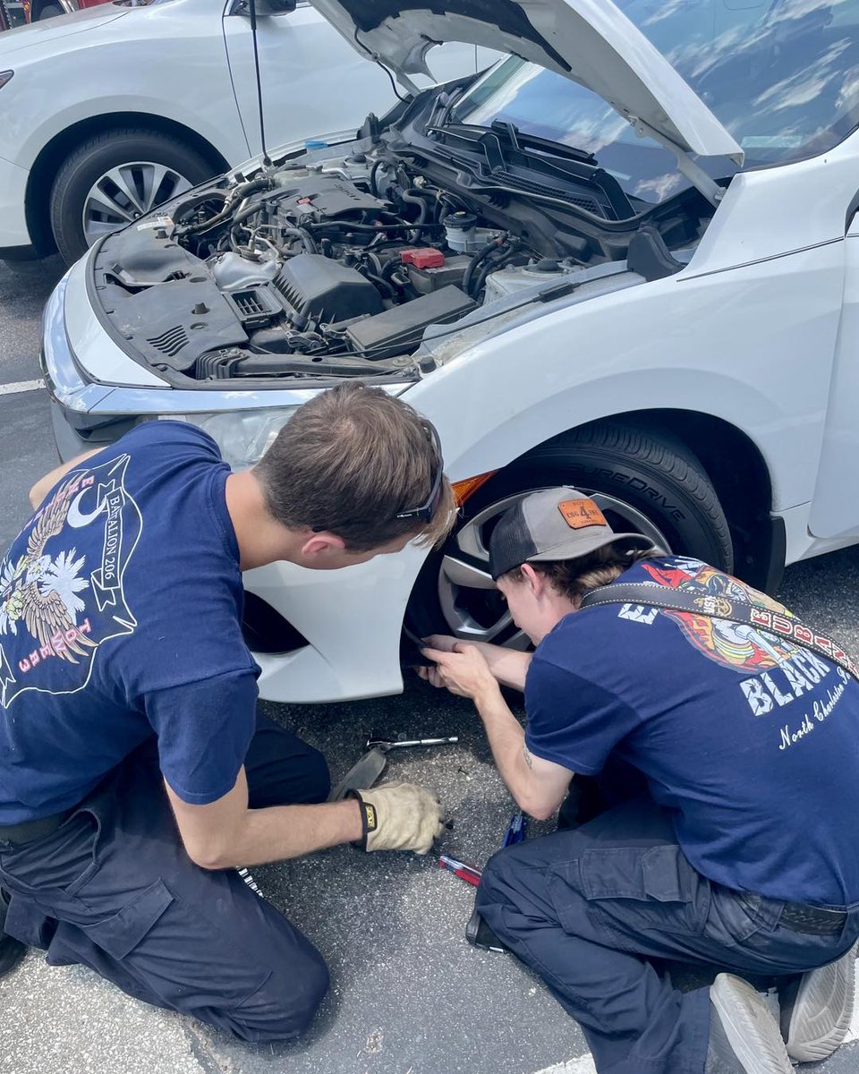 North Charleston firefighters rescued a kitten trapped inside a car engine. (Courtesy of NCPD)

Read more at: bit.ly/3UOJlAM