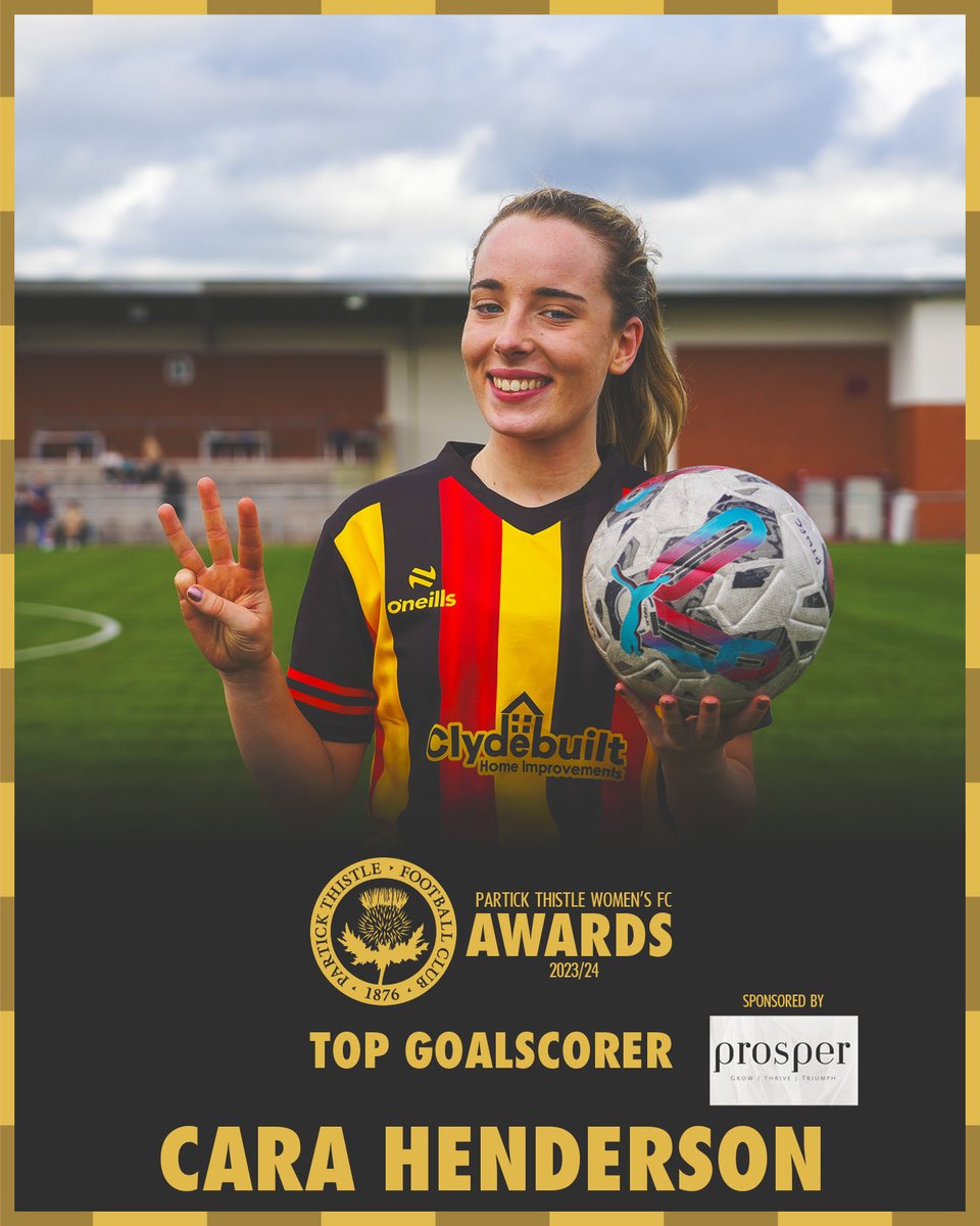 ⚽️Top Goalscorer

The last award of our first section of awards is for Top Goalscorer sponsored by Prosper.

Your 2023/24 Top Goalscorer is...CARA HENDERSON🧙

👏@CaraHendersonX1

#PTWAwards #BePartOfThis