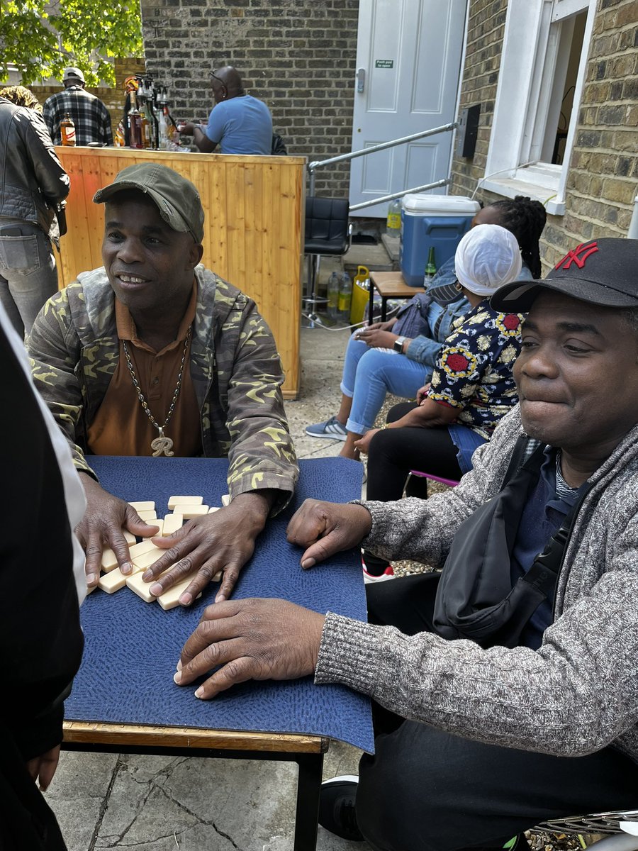 Supporting Brixton Immortals Dominoes Club today at their community fun day with health and wellbeing advice on breast screening and Prostate Cancer. 
BBQ fun and games for children. Well done Brixton Immortals!
#windrush #WindrushScandal