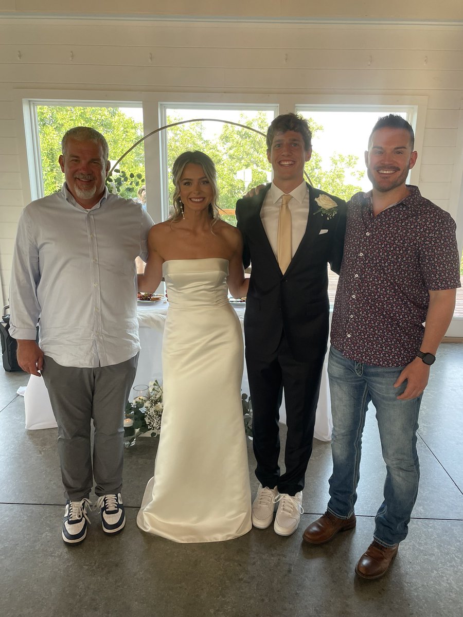 Congrats to @_dillonbailey on his wedding! Best wishes to him and his new bride, Claire, as they embark on their new life & journey together. We met 7 years ago when he was just a sophomore in HS. I knew then he was gonna be a special player, but he is an even better young man!