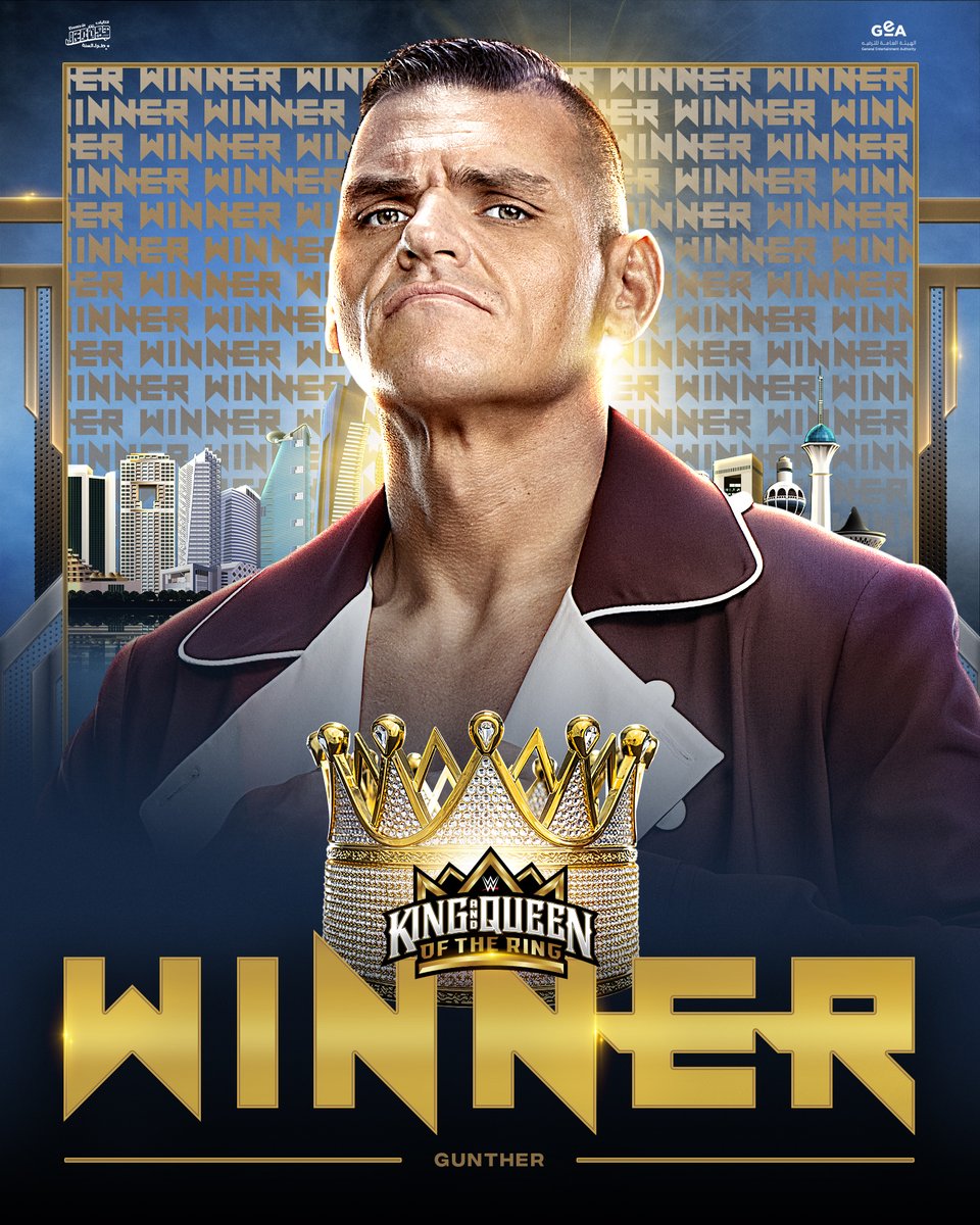 👑 The King General 👑 @Gunther_AUT defeats @RandyOrton in an UNBELIEVABLE match to become the King of the Ring! #WWEKingAndQueen