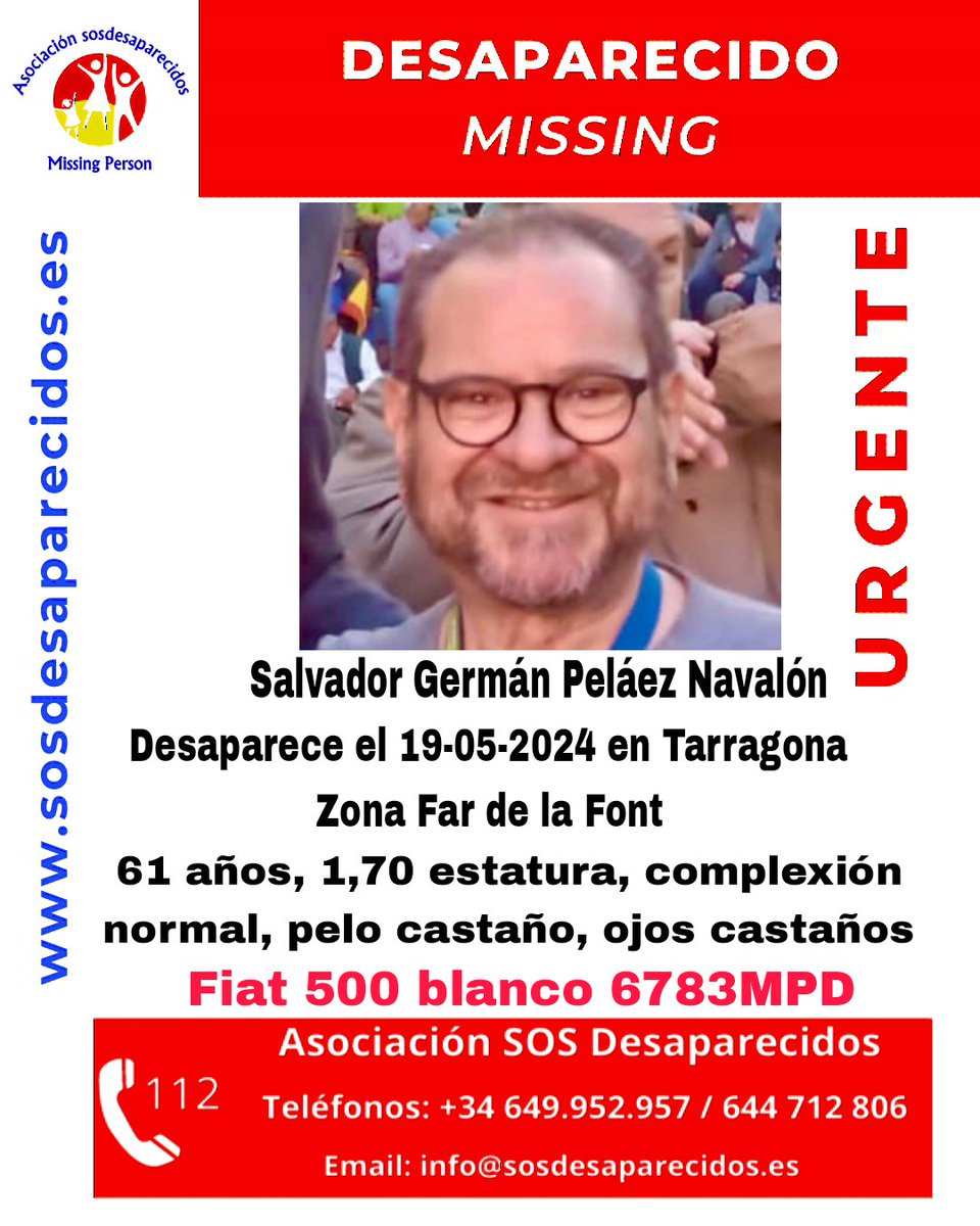 🆘 DESAPARECIDO #sosdesaparecidos #Desaparecido #Missing #España #Tarragona Fuente: sosdesaparecidos Síguenos @sosdesaparecido