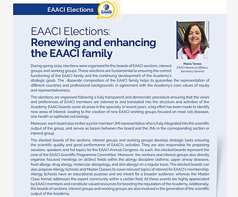 FlorinDanPopesc's tweet photo. ➡️EAACI Elections:  Renewing and enhancing the EAACI family
- Professor Maria Torres @MJTorres_Jaen 
 Read the complete @EAACI_HQ Review Issue 07 ! #EAACIreview
👉🏼 https://t.co/0XlrY5s2FG
Big thanks to all that contributed🙏 https://t.co/U9X6d5wqky