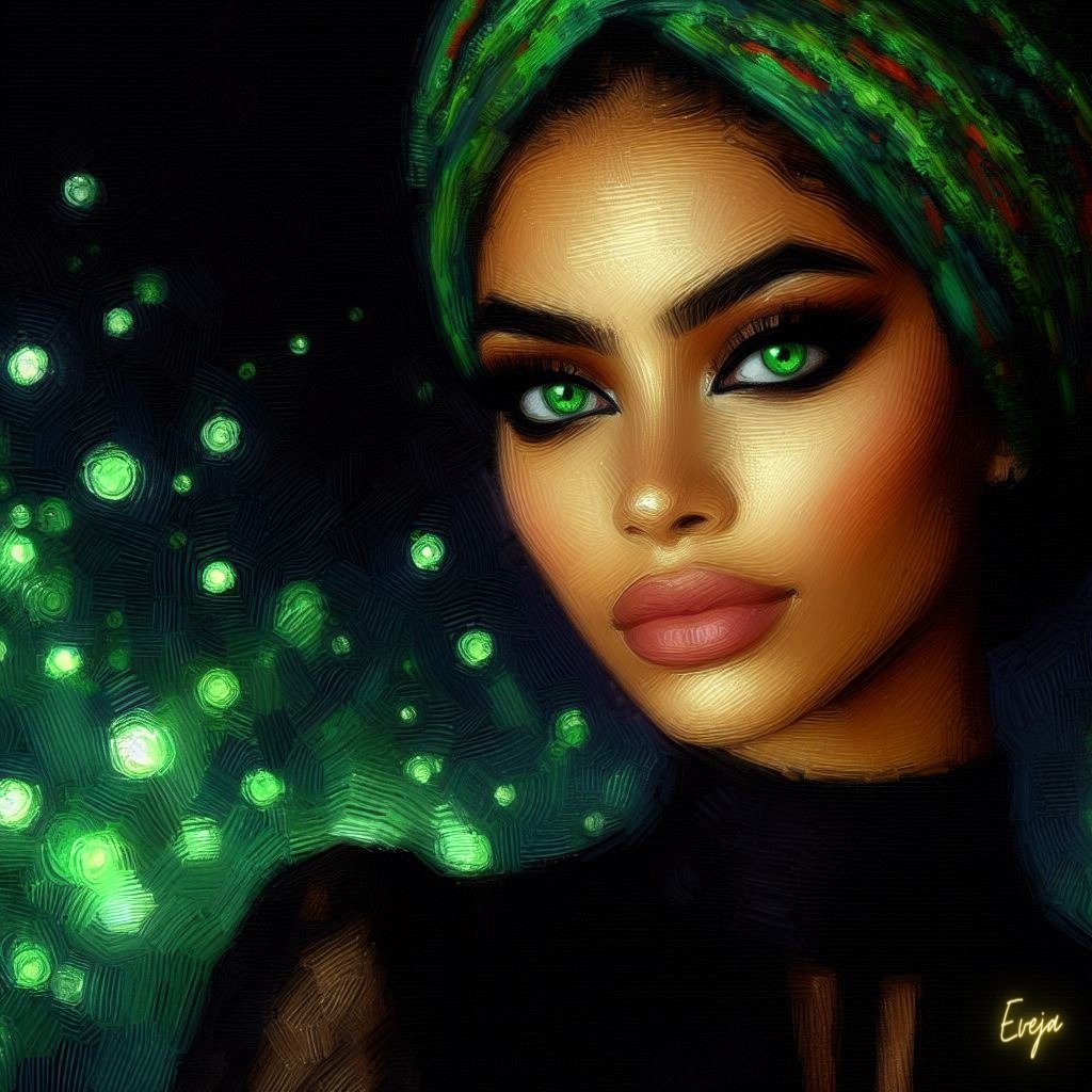 QT Your Green Eyes 

~Good vibes~~                          

#aifortheculture #aiart #aiartist #aiartcommunity #AIArtistCommunity #AIArtGallery #Africa #aiDigitalArt #aiAfro #aiAfrica #aiftc #aiftcdaily