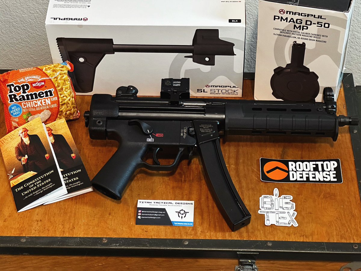 Nice to come home from a work trip to packages from @bigtexordnance <a href="/rooftopdefense/">Rooftop Defense</a> and <a href="/EuroOptics/">EuroOptic</a> 

Now just need my permission slip to put the stock on. 
____________________
#hecklerandkoch #hk #sp5 #aimpoint #acro #aimpointacro #magpul #bigtexordnance #rooftopdefense