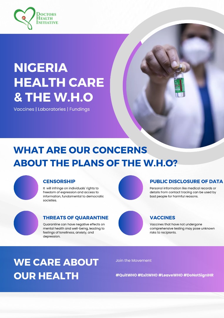 Doctorshea85856's tweet image. Our concerns are valid.
Let the W.H.O tell us what is in those documents.
We also want policy changes.
The W.H.O no longer serves the people.
We want them scrapped!
They have lost their relevance!
#exitWHO
#leaveWHO
#quitwho 
#StopTheWHO 
#ExitWHO