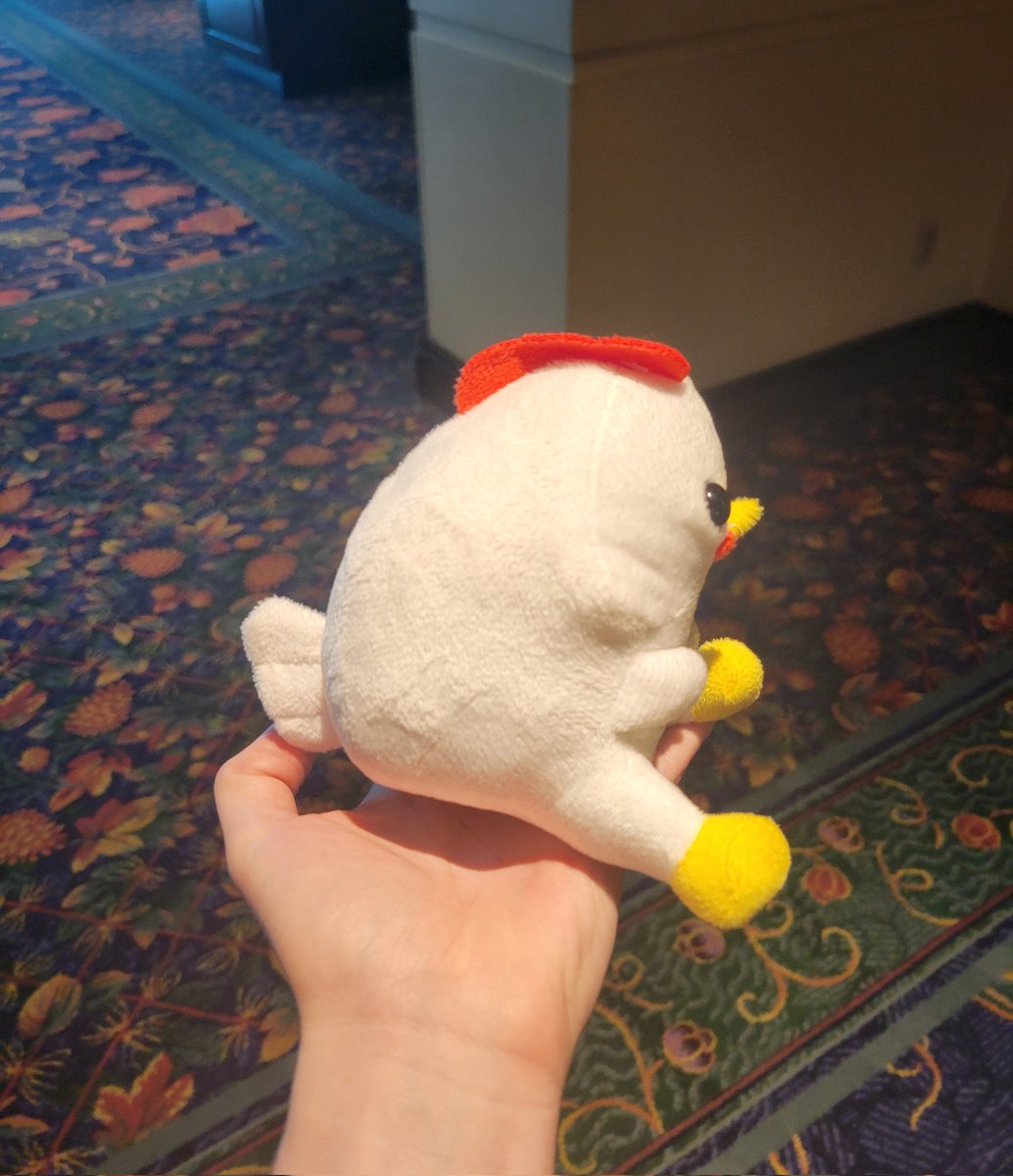Look at this chicken plush we won at a casino arcade