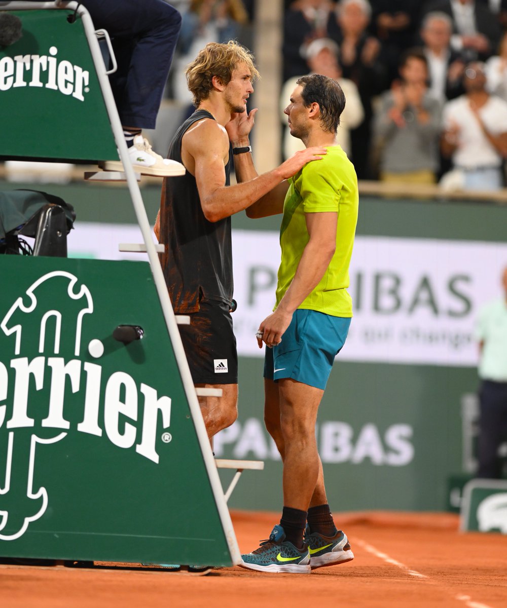 One of the best unfinished matches of all-time... Watch the 2022 semi-final between Nadal and Zverev, ahead of their upcoming meeting 📺 bit.ly/fmnzsf22 #RolandGarros