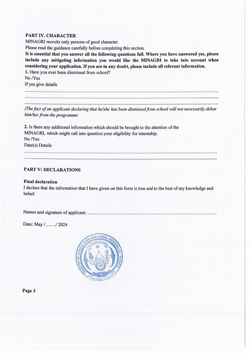 🚨 CALL FOR APPLICATIONS 🚨
Rwanda-Israel Agri-Internship at Kinneret College for the 2024/2025 intake.
Interested and eligible candidates are encouraged to send their applications to capacitybuilding@minagri.gov.rw by May 31, 2024.
Application form: minagri.gov.rw/index.php?eID=…