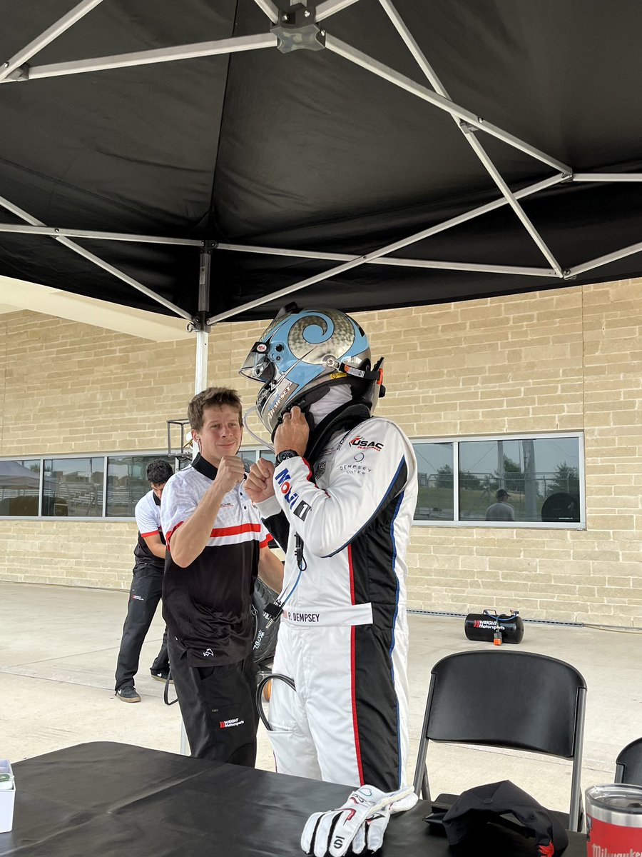 Checkered flag for Porsche Sprint Challenge race one at @COTA with @PatrickDempsey. He earned a solid fifth place finish in his return to racing! More coming up tomorrow, Sunday, May 26 at 11:10 AM CT and 3:05 PM CT. 📺 Porschesprint.com