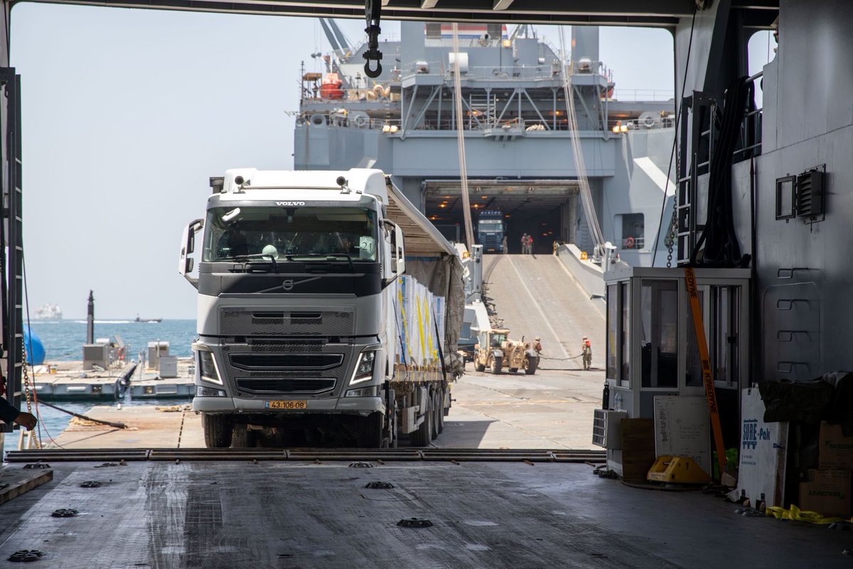 U.S. Central Command personnel continue to team up with USAID and the UN to deliver aid to the people of Gaza via a temporary pier affixed to the beach. Aid delivered by CENTCOM personnel from the sea to the beach transfer point: • 1005 metric tons (2,214,543 pounds) total as