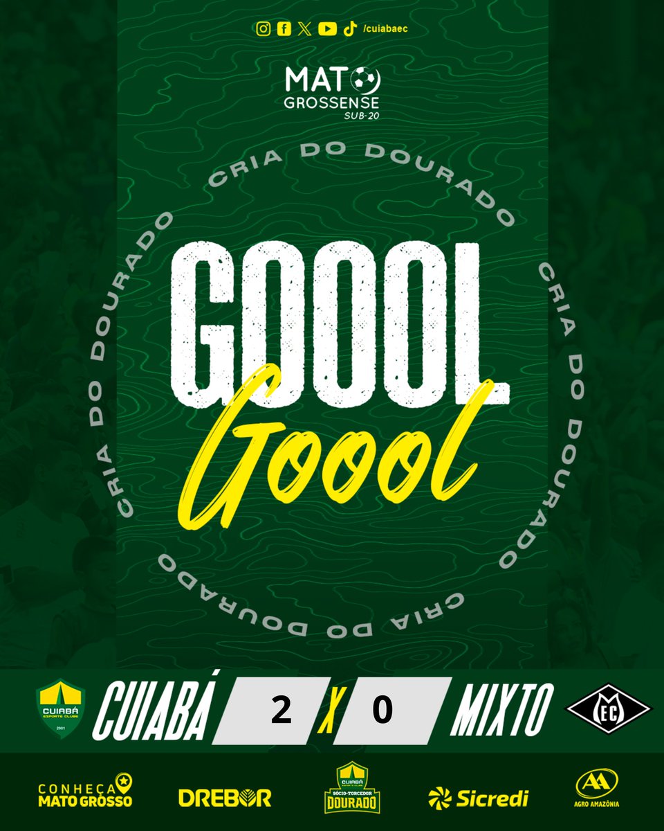 CuiabaEC's tweet photo. 1ºT | ⏱ 07 min: GGGGGGGGGOOOOOOOOLLLLLLLLLLAAÁAAAAAÁACCCCCCCCCCCCOOOOOOOOOOOOOO DO DOURADOOOOOOOOOO!!

Jadson faz boa jogada pela direita, e  encontra Luis Felipe pelo meio, o meia bate firme para ampliar o marcador.

#CUIxMIX | 2 x 0

#OrgulhodeMatoGrosso https://t.co/jGQlvBub2A