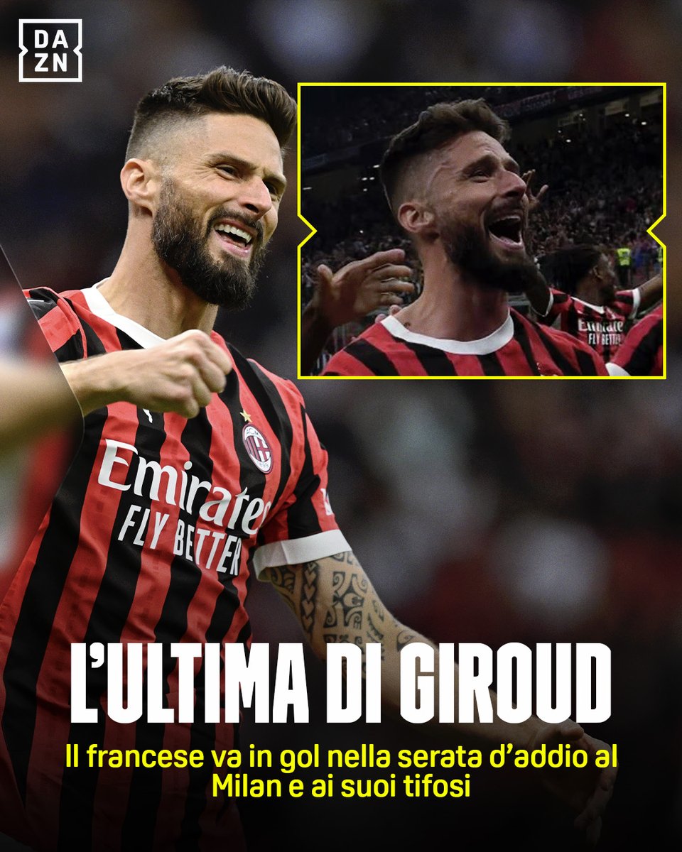 Miglior saluto ai tifosi rossoneri non poteva esserci 🫂 #MilanSalernitana #Giroud #DAZN