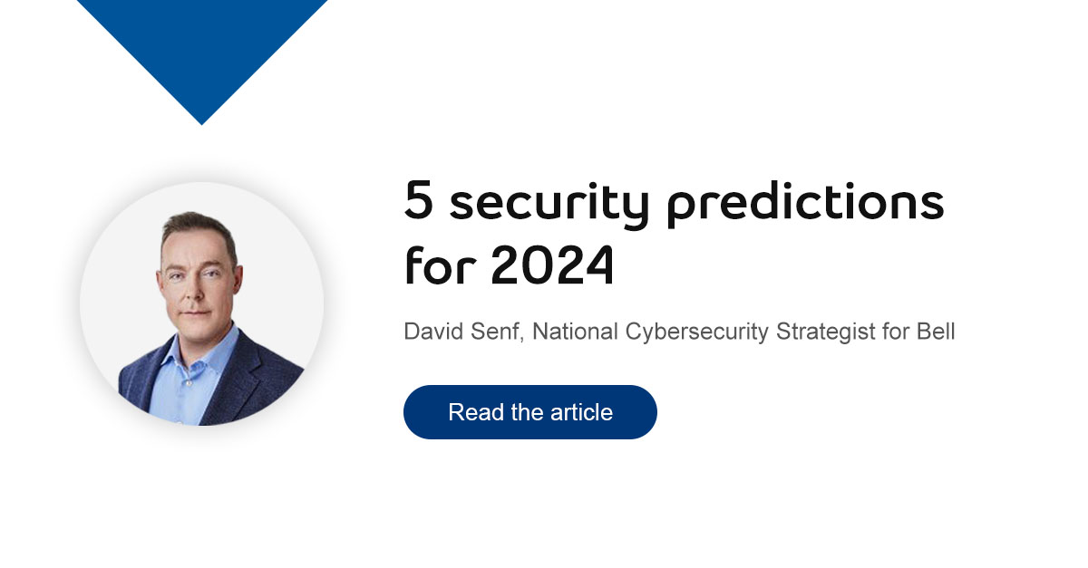 TheLavitt's tweet photo. Staying ahead of the cybersecurity curve means understanding the key trends that will shape the industry in 2024. Bell's National Cybersecurity Strategist shares top predictions for this year's emerging trends: https://t.co/ZQkQO2TZAW #IWorkAtBell https://t.co/9oXFOPfyCX