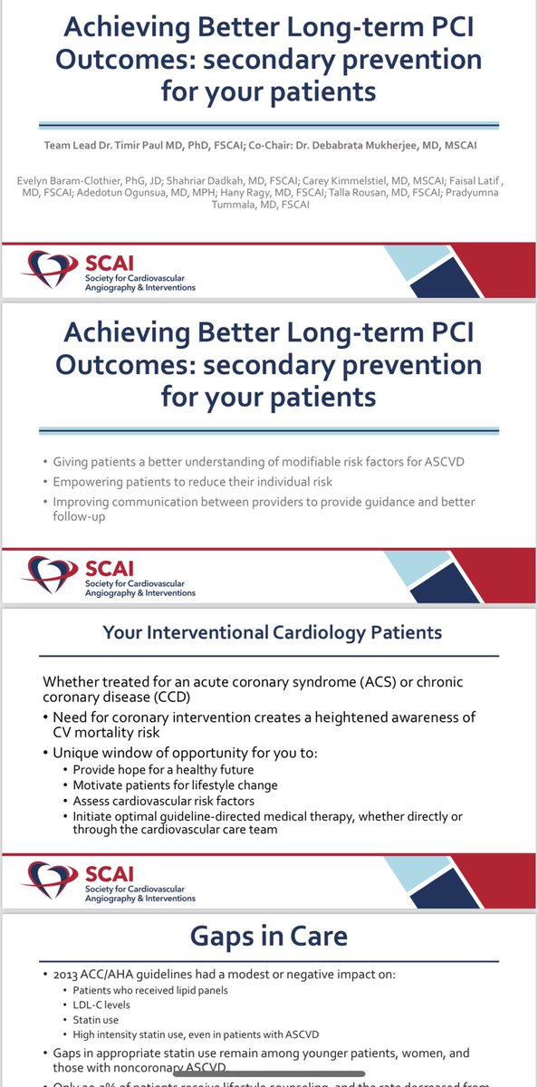 @timir_paul @SCAI @mmamas1973 @ACCinTouch @chadialraies @DocSavageTJU Am also happy , proud and honored to have shared with Dr Paul and Dr Mukherjee and our other colleagues in @SCAI Quality improvement committee in writing two secondary prevention documents that are available on the point of care App.