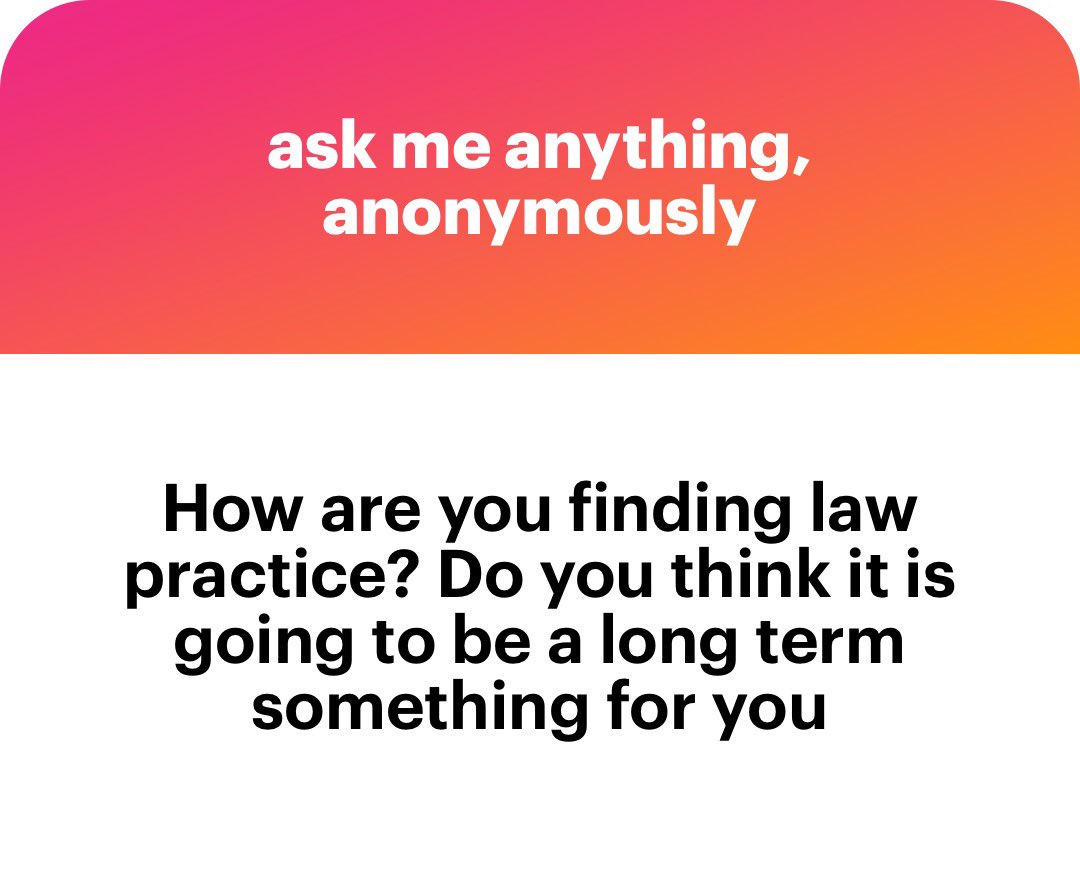 It’s overwhelming and that’s totally normal but I already put my mind to it so I plaster 👍 Longevity? It’s going to always be a part of me because there are many areas of law to venture into, so long you widen your horizons.