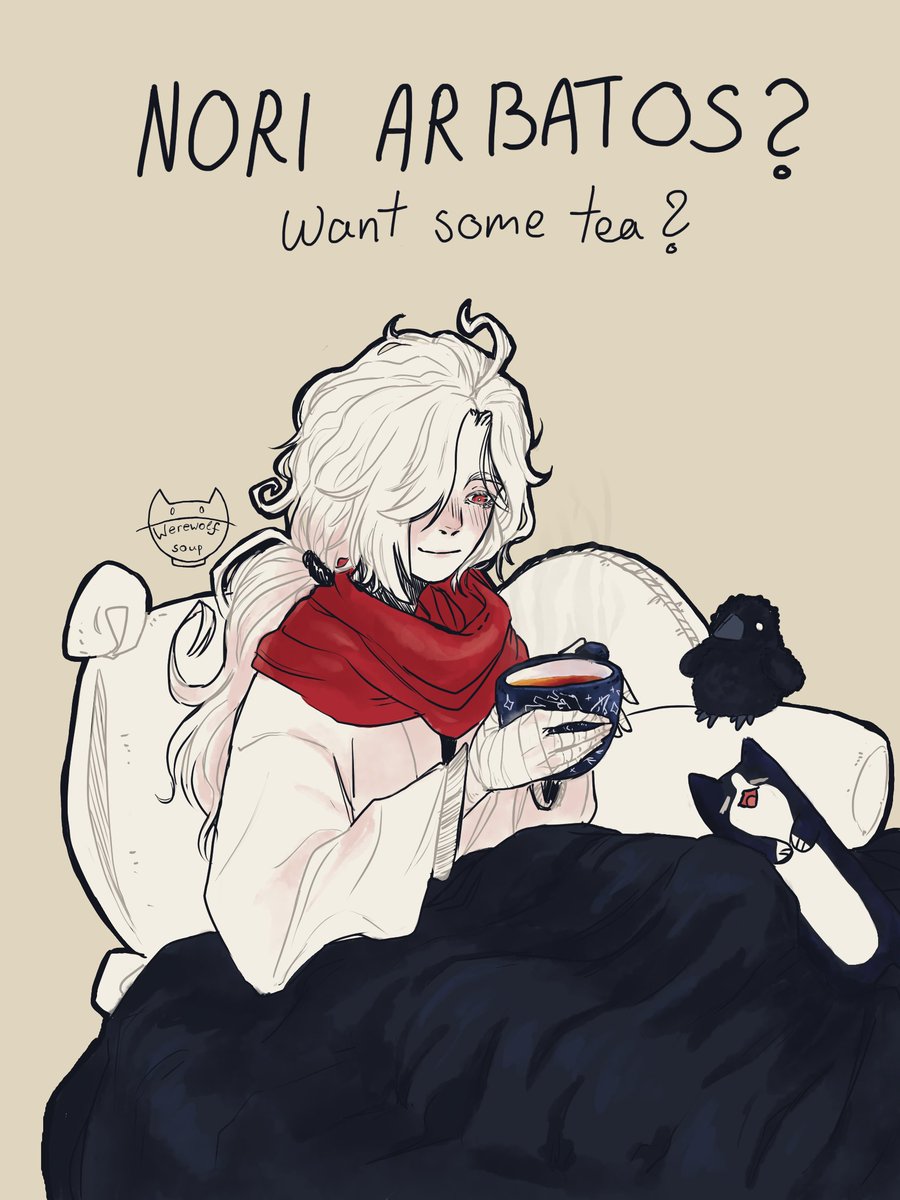 SoupWerewolf's tweet photo. Nori arbatos?
Want some tea?
---------------
.
.
#genosans #aftertale https://t.co/JETCbIt6B3