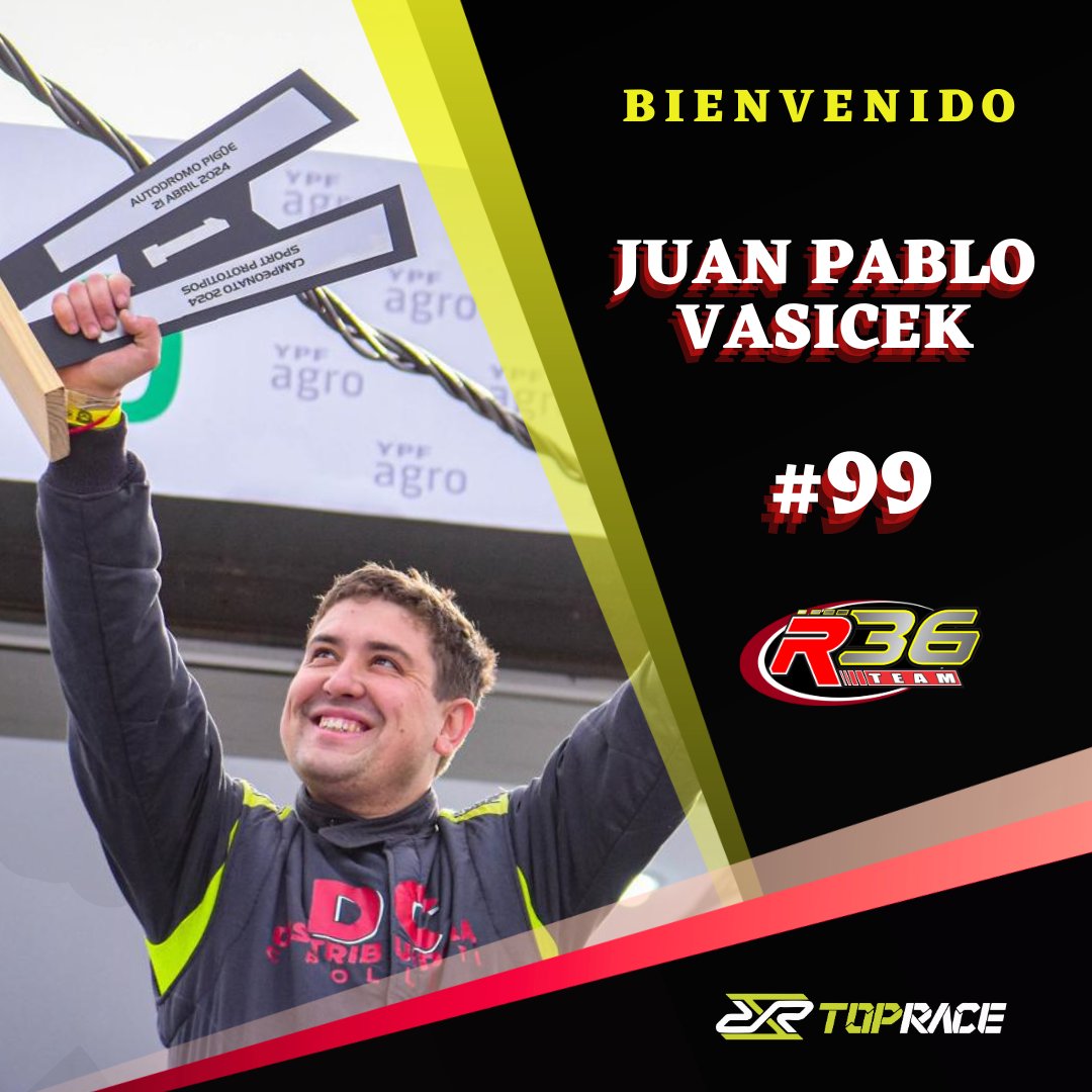 📢 Bienvenido! Juan Pablo Vasicek🏁
En la fecha a disputarse el 1 y 2 de Junio, en Buenos Aires, el piloto de Cipolletti, debutará en la categoria con el <a href="/topracejunior/">TopRace Junior</a> del equipo y lucirá el N° 99 en sus laterales.
Te deseamos el mayor de los éxitos!! 💪🏁

<a href="/TopRaceOk/">Top Race</a>
